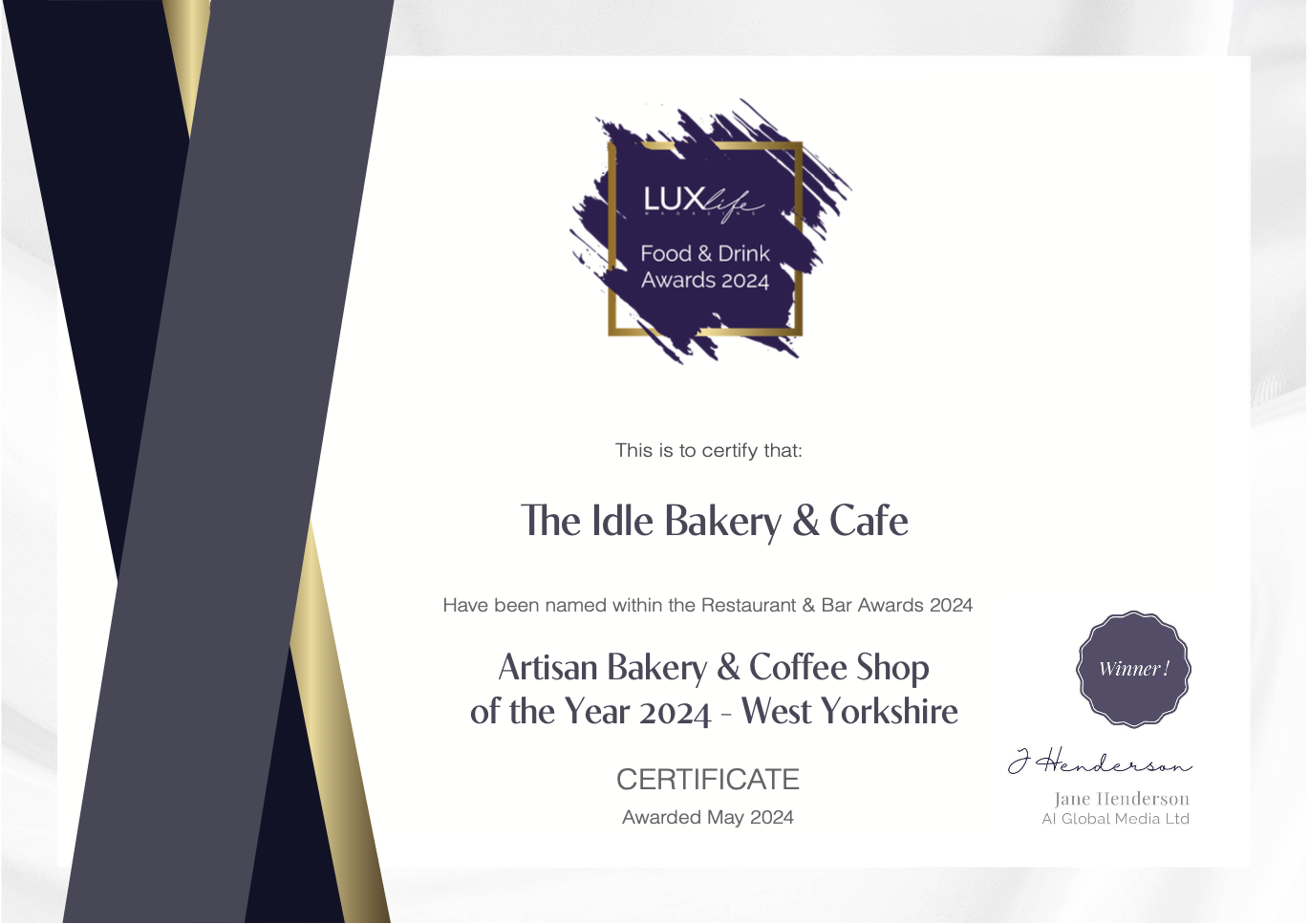 Artisan Bakery & Coffee Shop of the Year 2024 - West Yorkshire